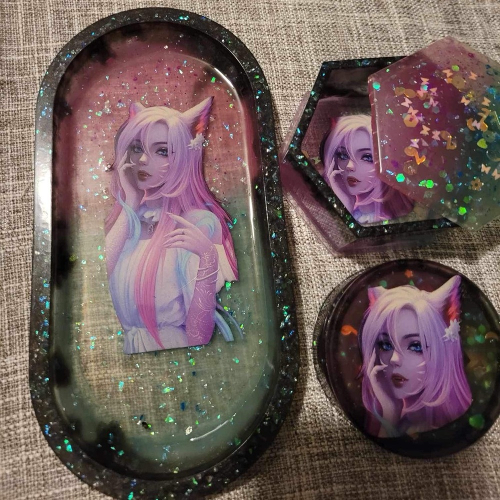 Resin Art Trays and rolling sets Jars and Trays